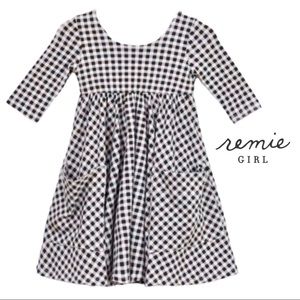 Remie Girl Gingham Twirl Dress with Pockets